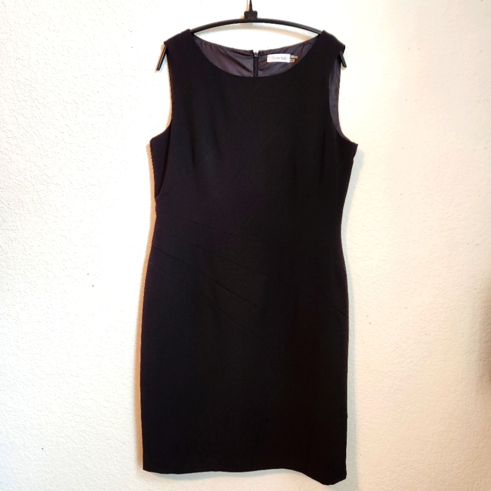 Calvin Klein Elegant‎ Little Black Bodycon Sleeveless Dress, Size 12